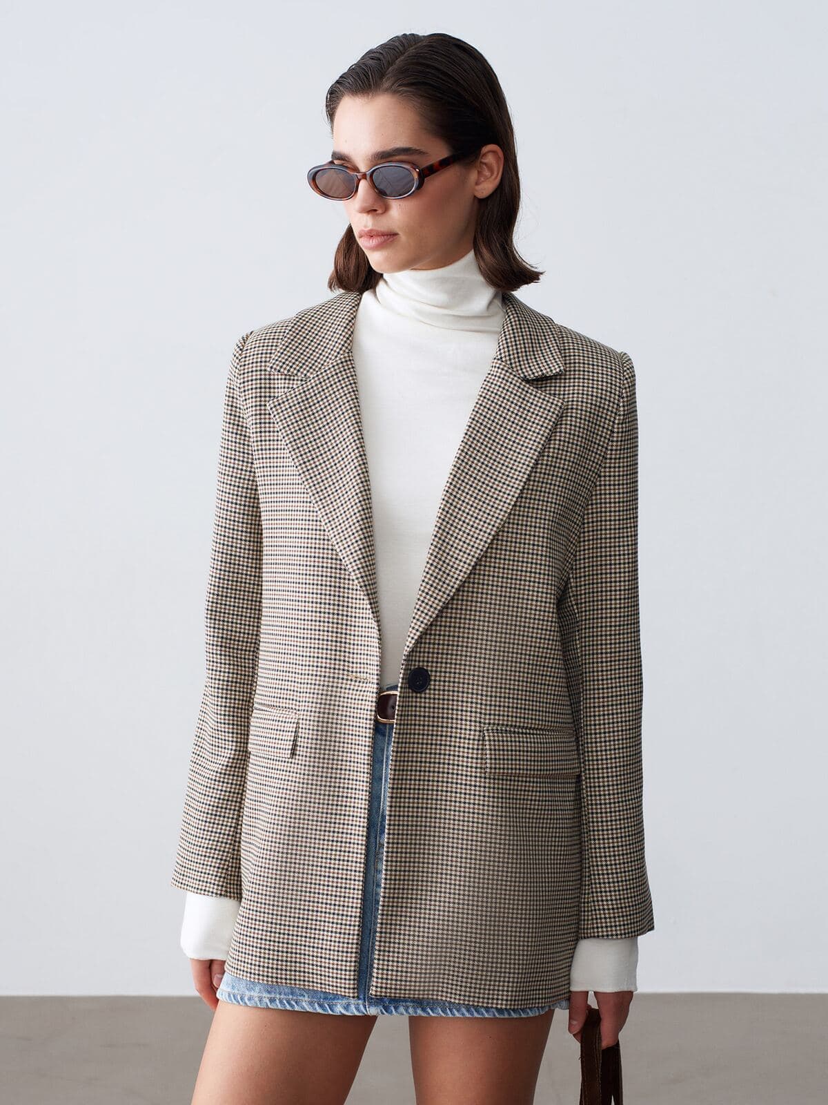 Kazayağı Desen Oversize Blazer