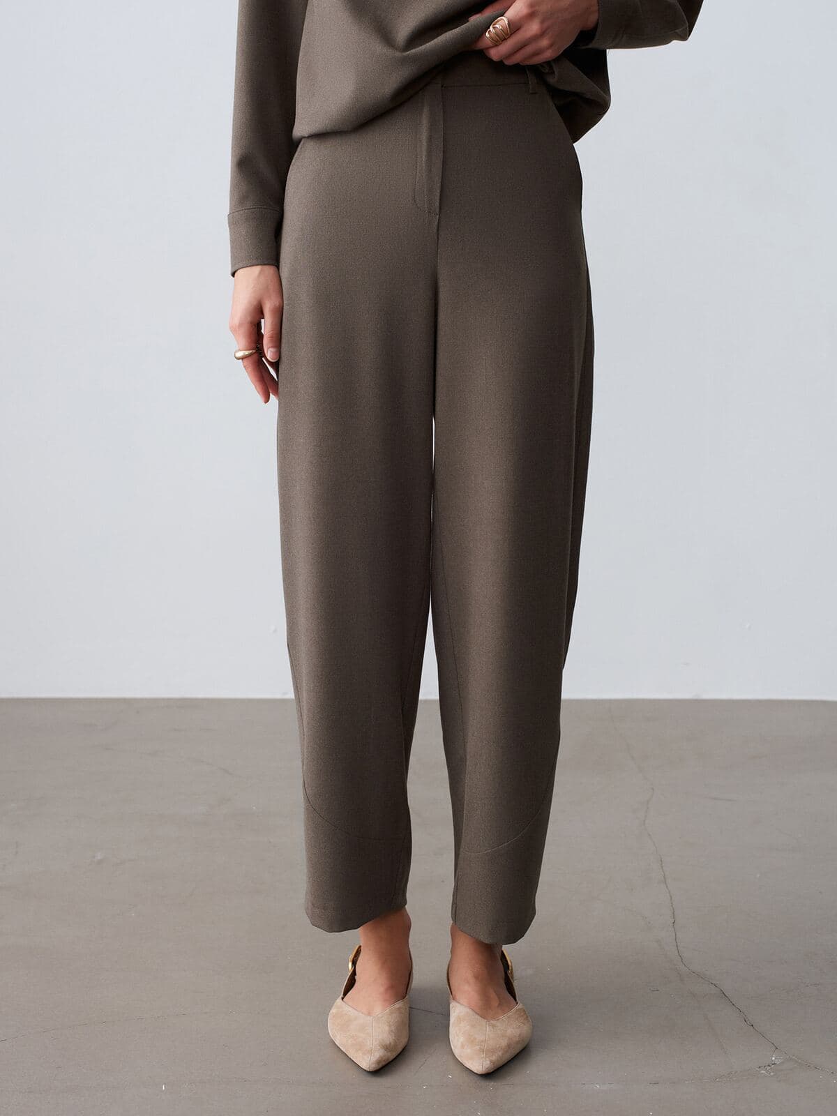 Drape Yaka Bluz & Pantolon Takım 6