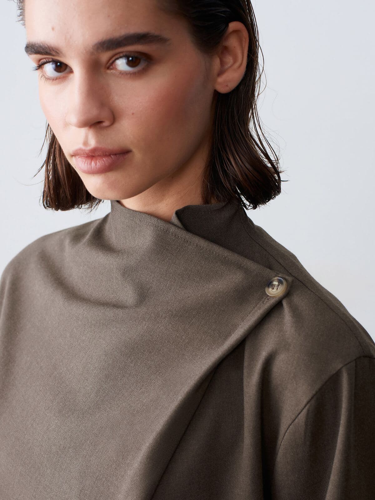 Drape Yaka Bluz & Pantolon Takım 3