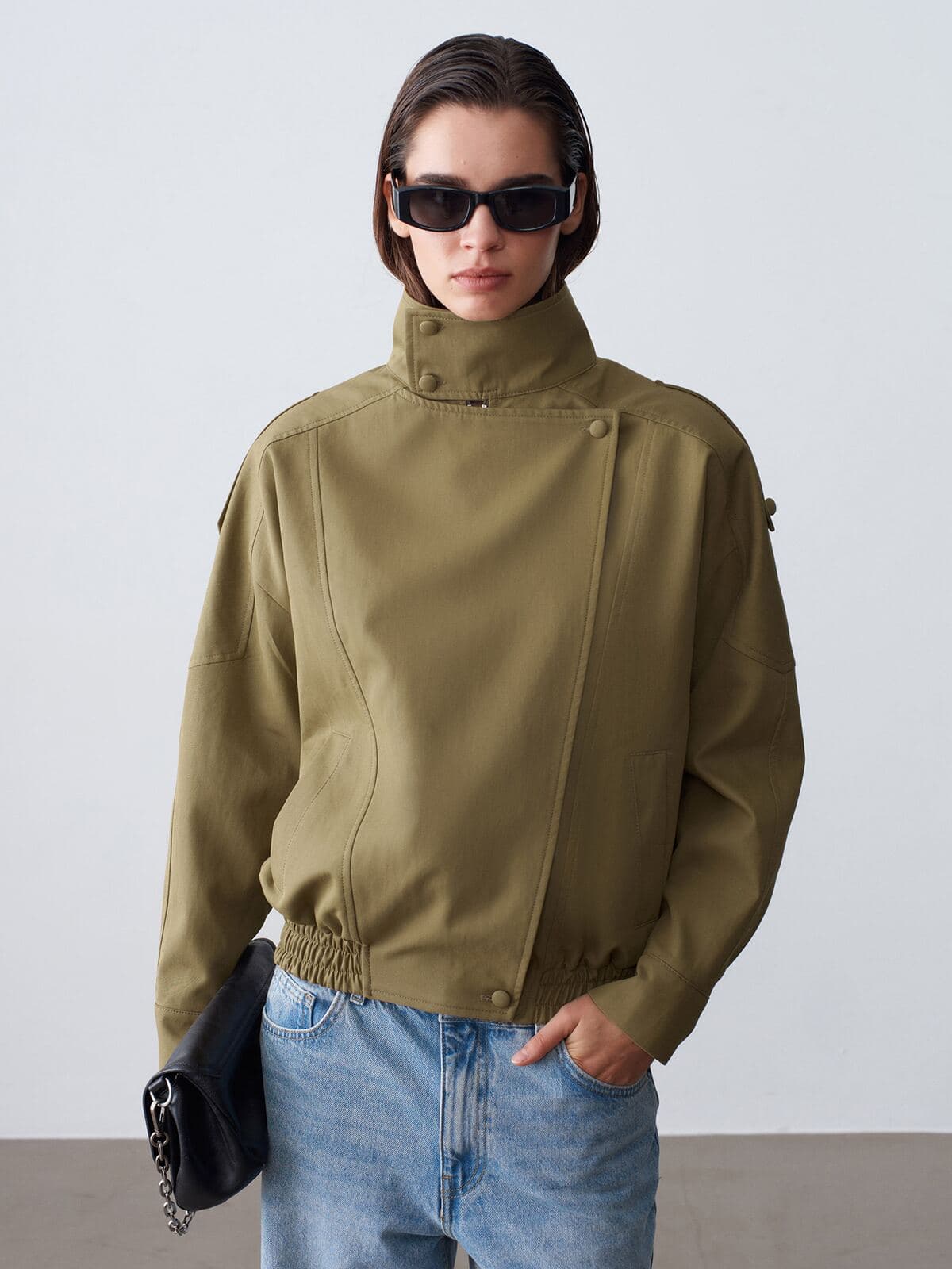 Dik Yaka Bomber Ceket